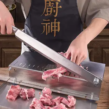 Virtuvės Įrankiai Mėsos Pjaustymo Mašina, Nerūdijančio Plieno, Namų ūkio Vadove Storis Reguliuojamas Mėsos ir Daržovių Peilis Įtaisą