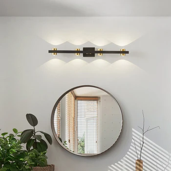 FSS Šiuolaikinės Vario LED Veidrodis, šviesaus Aukso Ilgai kambarį Fono Sienos Miegamajame tualetinis staliukas Užpildyti Šviesos Veidrodinė Spintelė Lempos