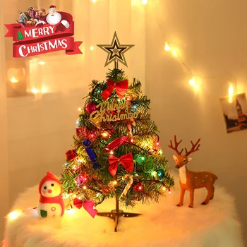 Kalėdos Apdailos 50cm staliukas Kalėdų Eglutės Su LED Šviesos Namų Puošybai Dirbtinis Pušis Cristmas Ornamentu Navidad