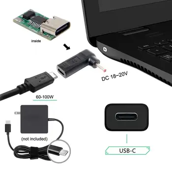 Zihan C Tipo USB 3.1 USB-C DC Adapteris 19V 3.5*1,3 mm 7.9*5,4 mm 3.0*1.1 4.0 mm*1,3 mm 6.0*1.4 mm PD Emuliatorius Sukelti