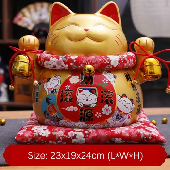 Maneki Neko Statula Likimo Katės Piggy Bank Taupyklė Statulėlės Yra Aukso Keramikos Namų Puošybai Ornamentu Feng Shui Dekoro Priedai