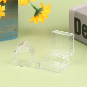 2vnt/komplektas Miniatiūriniai Lėlių Skaidrus Laikymo Dėžutė Papuošalų Dėžutė Užkandžių dėžutė Širdis / Kvadratas plastikinę Dėžutę, Modelis, Baldai, Dekoro, Žaislų
