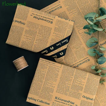 Gėlių Puokštė Vyniojamasis Popierius Drabužių Pakavimas Dovanų Pakavimo Amatų Popieriaus Kraft Popieriaus Anglų Laikraštis 