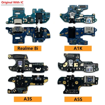 Originalus USB Doko Įkroviklio Įkrovimo lizdas Jungtis, Flex Kabelis Kolega A1k A3S A5S Realme 8i centro de carga Pakeitimo