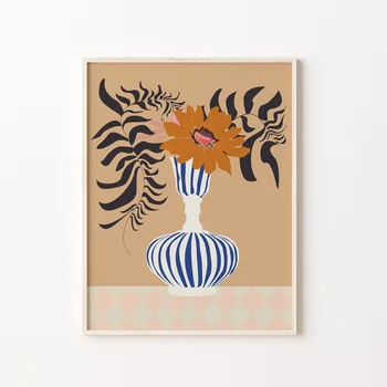 Abstrakti Bauhaus Matisse Nuogas Linija Mergina Vaza Sienos Meno Tapybos Drobės Plakatai Ir Spausdinimo Sienos Nuotraukas Kambarį Namų Dekoro