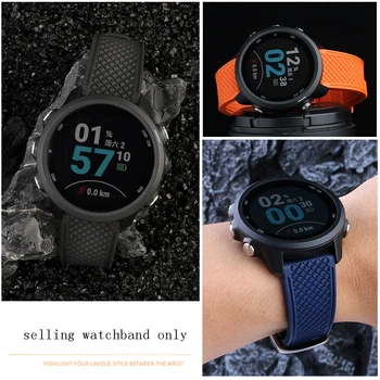 Garmin venu2/2plus fluororubber watchband Forerunner245/645/255/158/955 sporto pakeitimo apyrankės dirželio COROS PACE2 20mm