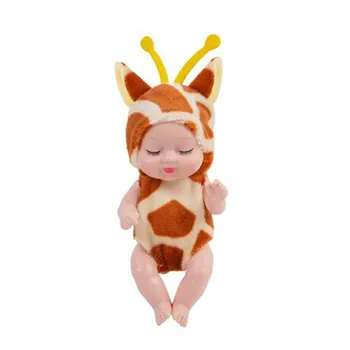 13cm Mini Realus PVC Reborn Baby Lėlės Dėvėti Gyvūnų Formos Drabužių Naujagimis Kūdikis Miega Tikroviška Lėlė Žaislas Vaikams, Merginos