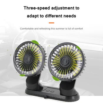 Dual Galvos Automobilių Gerbėjas 360 Laipsnių Visų pusių Reguliuojamas Automobilio prietaisų Skydelyje Aromaterapinis Oro Ramioje Mažas Ventiliatorius USB Auto Vasarą Aušinimo Ventiliatorius