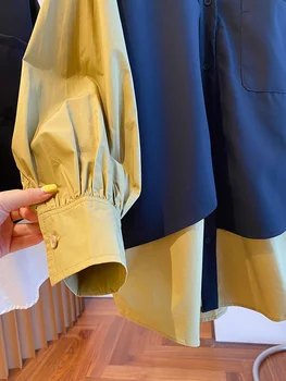 SuperAen Prarasti Atsitiktinis Europos Negabaritinių Dydžio Marškinius Moterų Rudens Drabužių Kratinys ilgomis Rankovėmis korėjos Marškinėliai Moterims