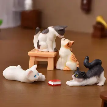 Mažos Katė Statula Novatoriškų Katė Dekoro Realaus ieško Subtilus Praktinių Cute Kačių Figūrėlės Ekranas Žaislas