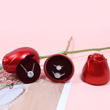 Valentino Dieną, viena metalo rose papuošalai pakavimo dėžutė karoliai, žiedas, papuošalų dėžutės
