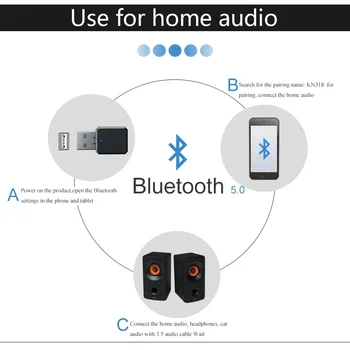 Bluetooth 5.0 Automobilinis Belaidžių Muzikos 3.5 Mm Aux Usb Power Garso Imtuvas, Adapteris Auto 