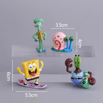 8pcs/set 3-6cm Krabų bosas figūrėlių, Patrick Star Anime Figūrėlės PVC Smėlio Lėlės, Žaislai
