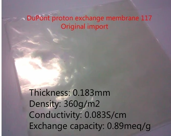 Protonų Mainų Membrana Nafion 117 Membrana perfluorintų sulfoninės rūgšties jonų N117 (10'x10 cm, 10x20 cm, 20x20 cm)