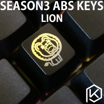 Naujovė Blizgesį Per Keycaps ABS Išgraviruotas, šviesos,Shine-Per liūtas raudona juoda oem profilis raudona juoda