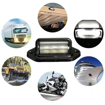 Automobilių Sunkvežimis Licencijos numerio apšvietimo Lemputės 6 LED Universaliosios Licencijos užpakalinis žibintas, Automatinis Priekabos Motociklą Van Valtis Pusės Lempa 500LM