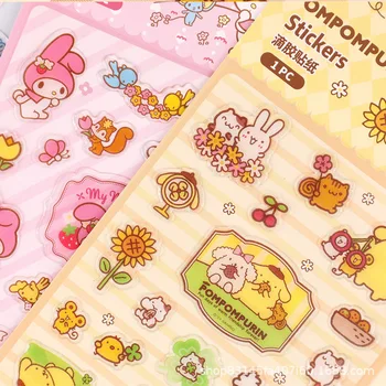 Sanrio Mano Melodija Hello Kitty Kuromi Cinnamoroll Anime Vaikų Žaislas Lipdukas Kawaii Kanceliarinės prekės Lipdukas Sąsiuvinis Dekoracija Dovanos