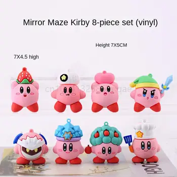 8pcs/set Kirby Anime Žaidimai Mielas Animacinių filmų Rožinė Kirby Krypavimas Dee Doo Rinkti Mini Žaislai, Lėlės Pvc Veiksmų Skaičius, Žaislas Vaikams Dovanos